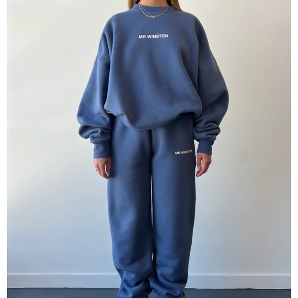 MR WINSTON CO STAPLES BLUE SWEATPANTS - NWT - Picture 2 of 2